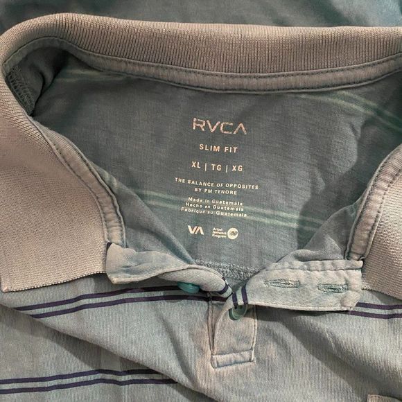 Mens RVCA slim fit striped Polo shirt - Picture 2 of 4